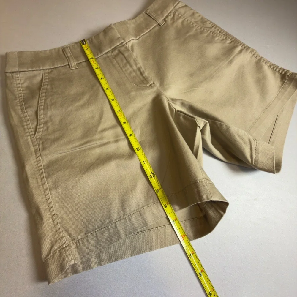 J.Crew Womens Chino Shorts Khaki Tan Cotton Twill Size 6….7 Inch Inseam Vacation